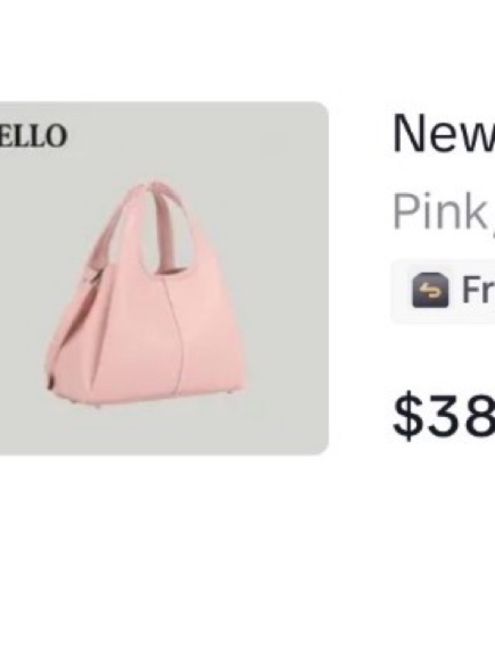 Soft Pink Shoulder Tote Bag with Top Handles